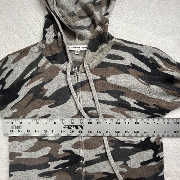 The Cashmere Project Womens Camo Hoodie Small Brown Gray Full-Zip Lightweight - Picture 7 of 8